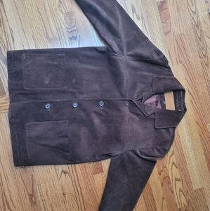 Vintage Timberland Leather Coat Brown Suede 1999